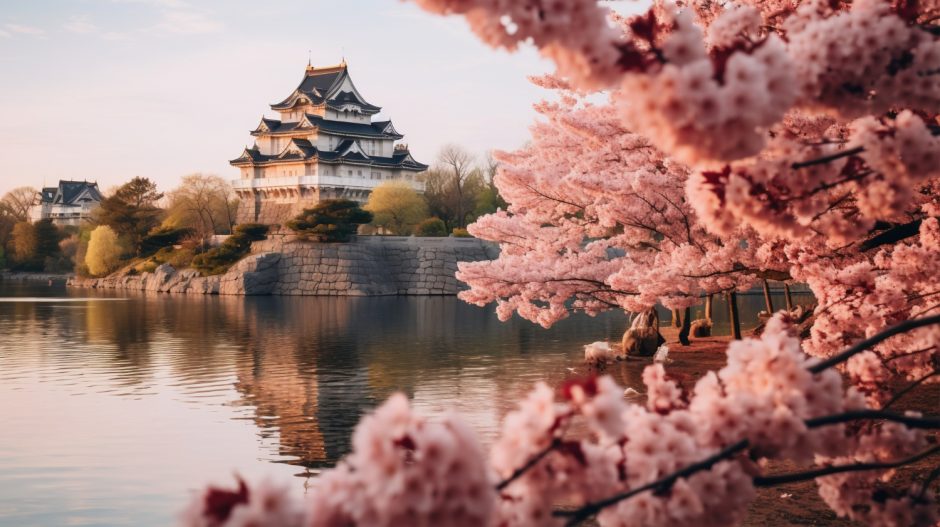 彦根城桜見頃